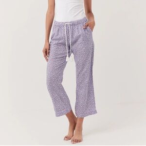 Pact Organic Cotton Sleep Pants Wisteria Hearts Size Large Loungewear Pajama